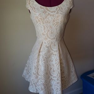 White & Nude lace dress